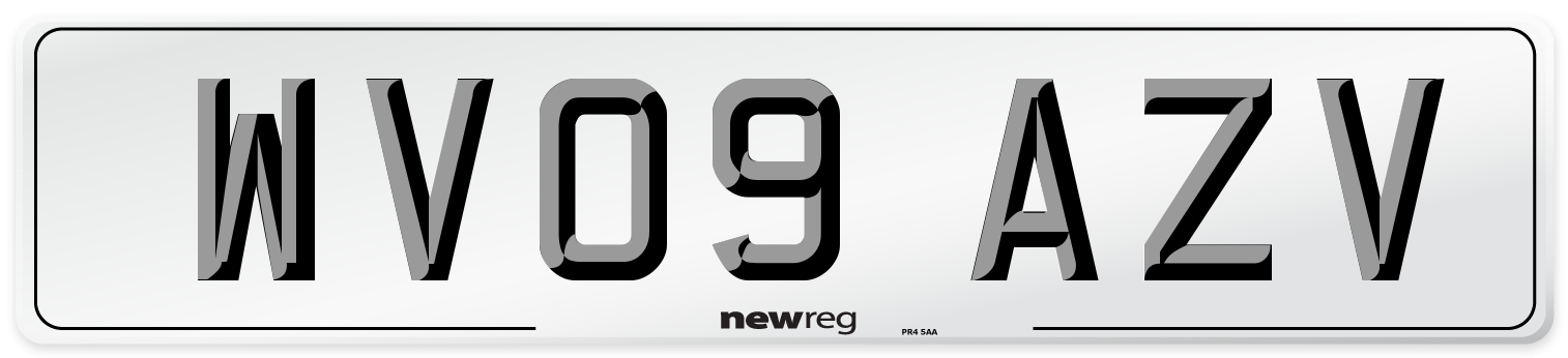 WV09 AZV Number Plate from New Reg